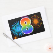 Pretbed Pyrotechniek + Regenboog Patroon "8" Evene Rechthoekige Sticker (Envelop)
