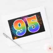 Pretbed Pyrotechniek + Regenboog Patroon "95" Even Rechthoekige Sticker (Envelop)