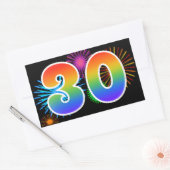 Pretbed pyrotechniek + Regenboogpatroon "30" Evene Rechthoekige Sticker (Envelop)