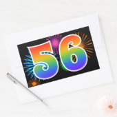 Pretbed pyrotechniek + Regenboogpatroon "56" Evene Rechthoekige Sticker (Envelop)