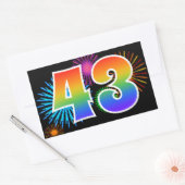 Pretbedjes + Regenboogpatroon "43" Evenementnummer Rechthoekige Sticker (Envelop)