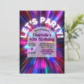 Pretbedrukkende Kleurrijke Neon Gloeiende 80s Retr Kaart (Staand voorkant)