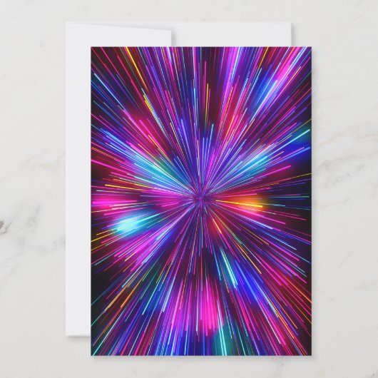 Pretbedrukkende Kleurrijke Neon Gloeiende 80s Retr Kaart (Achterkant)