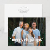 Pretbedrukte moderne kerstfoto kaart ansichtkaart (Voorkant / Achterkant)