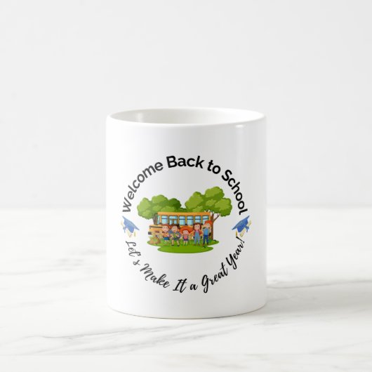 Pretbeker voor leuk schoolbusritje koffiemok (Center)