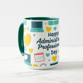 Pretbureau-icoon administratieve dag patroon mok