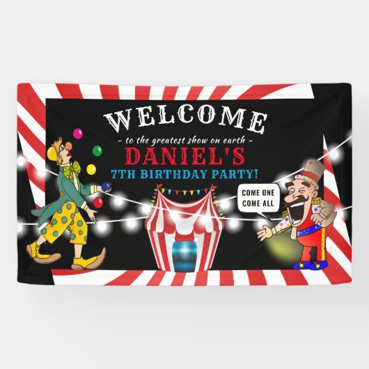 Pretcircus Kinderen | Kermis Verjaardag Spandoek (Horizontaal)