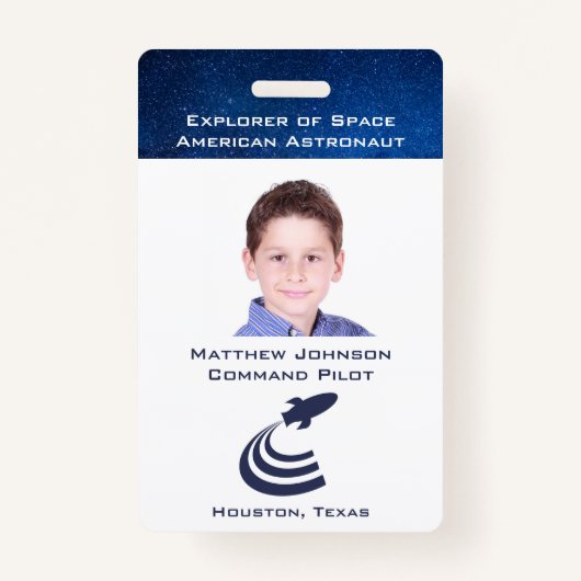 Pretend Astronaut Badge voor Kinderen Gepersonalis (Voorkant)