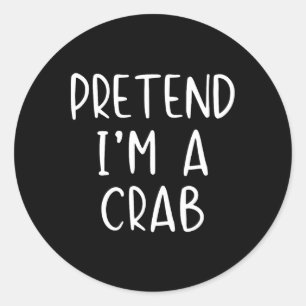 Pretend Crab Costume Halloween Lazy Easy Ronde Sticker