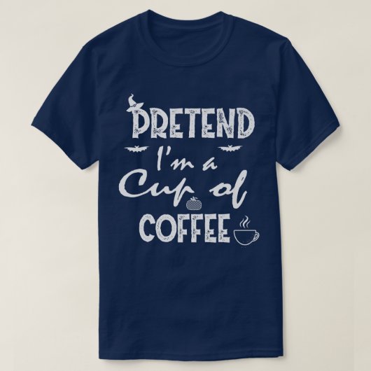 Pretend Cup Coffee Costume Party Funny Halowee T-shirt (Design voorkant)
