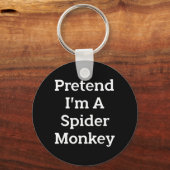 Pretend Een Spinnenaap Kostuum Grappig Halloween Sleutelhanger (Voorkant)