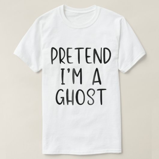 Pretend Ghost Costume Halloween Lazy Easy T-shirt (Design voorkant)