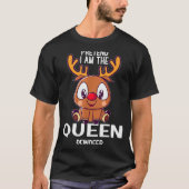 Pretend I Am The Queen Reindeer Christmas Pjs  T-shirt (Voorkant)