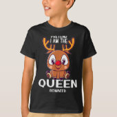 Pretend I Am The Queen Reindeer Christmas Pjs  T-shirt (Voorkant)