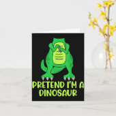 Pretend I’m A Dinosaur Costume Lazy Halloween  Kaart (Gele Bloem)