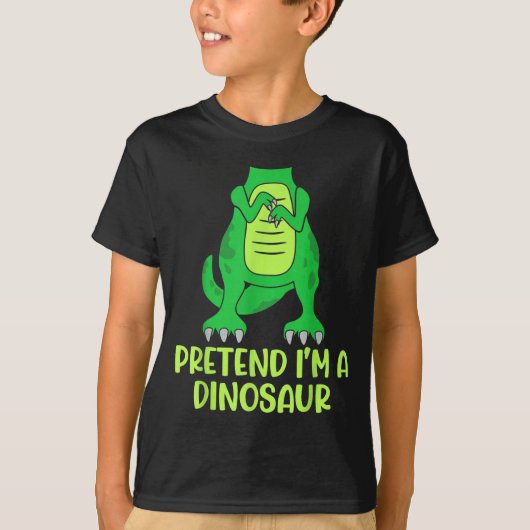 Pretend I’m A Dinosaur Costume Lazy Halloween  T-shirt (Voorkant)