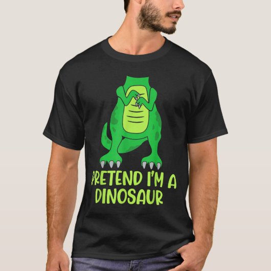 Pretend I’m A Dinosaur Costume Lazy Halloween T-shirt (Voorkant)