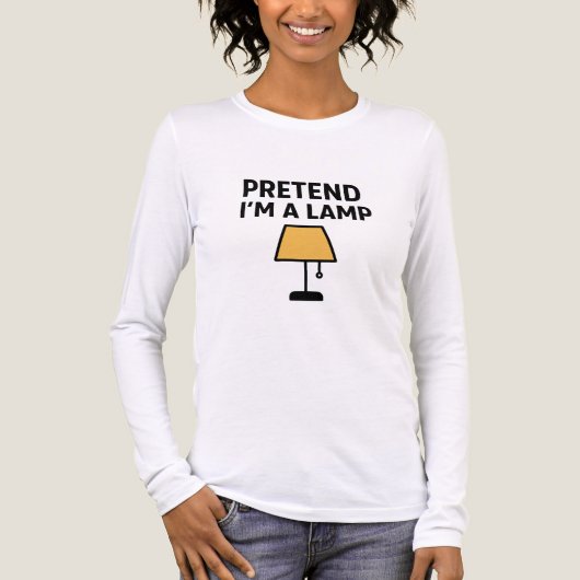 Pretend I’m A Lamp Funny Illustrated Tri-Blend Shirt (Voorkant volledig)