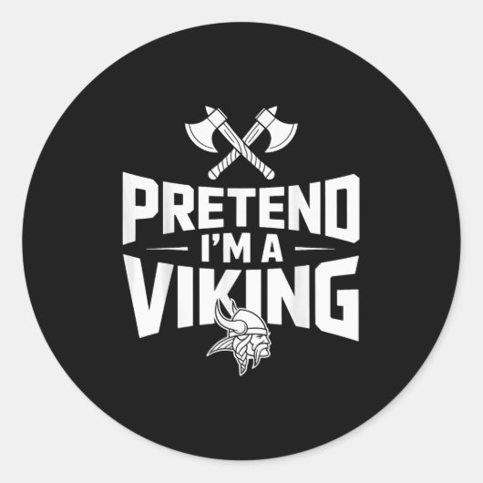 Pretend I’m A Viking Halloween Costume  Ronde Sticker (Voorkant)