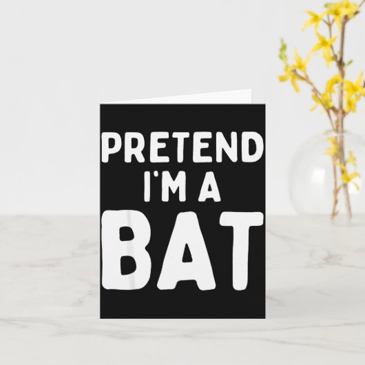 Pretend I'm A Bat Funny Lazy Easy Halloween Costum Kaart (Gele Bloem)