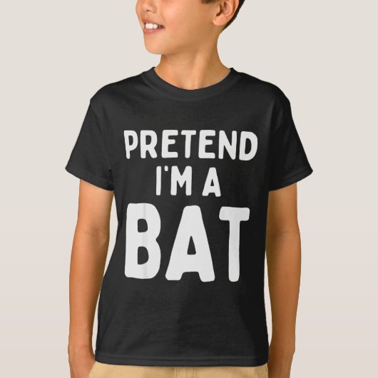 Pretend I'm A Bat Funny Lazy Easy Halloween Costum T-shirt (Voorkant)