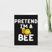 Pretend I'm A Bee Funny Lazy Easy Halloween Costum Kaart (Voorkant)
