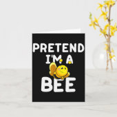 Pretend I'm A Bee Funny Lazy Easy Halloween Costum Kaart (Gele Bloem)