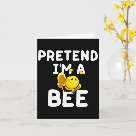 Pretend I'm A Bee Funny Lazy Easy Halloween Costum Kaart (Gele Bloem)