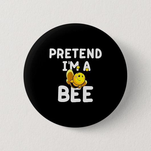 Pretend I'm A Bee Funny Lazy Easy Halloween Costum Ronde Button 5,7 Cm (Voorkant)