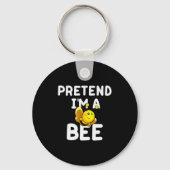 Pretend I'm A Bee Funny Lazy Easy Halloween Costum Sleutelhanger (Voorkant)