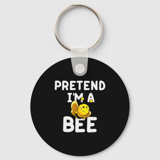 Pretend I'm A Bee Funny Lazy Easy Halloween Costum Sleutelhanger (Voorkant)