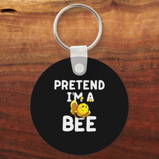 Pretend I'm A Bee Funny Lazy Easy Halloween Costum Sleutelhanger (Voorkant)