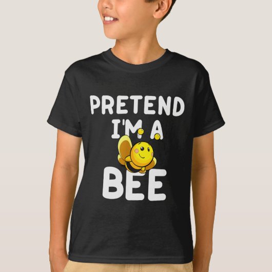Pretend I'm A Bee Funny Lazy Easy Halloween Costum T-shirt (Voorkant)