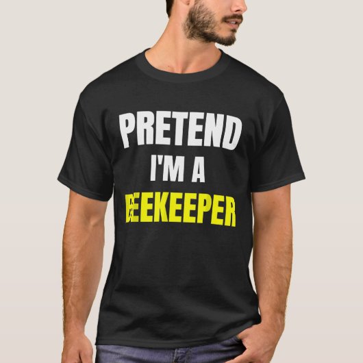 Pretend Im A Beekeeper Lazy Halloween Bee Costume T-shirt (Voorkant)