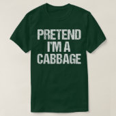 Pretend I'm a Cabbage Costume Funny Lazy Halloween T-shirt (Design voorkant)
