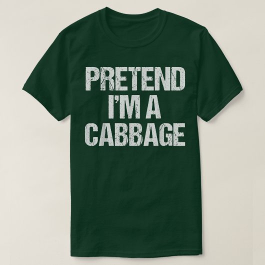 Pretend I'm a Cabbage Costume Funny Lazy Halloween T-shirt (Design voorkant)