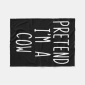 Pretend I'm A Cow Costume Halloween Funny Lazy Adu Fleece Deken (Voorkant (Horizontaal))