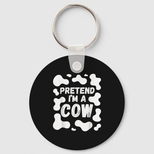 Pretend I'm A Cow Funny Halloween  Sleutelhanger (Voorkant)