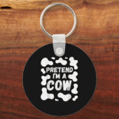 Pretend I'm A Cow Funny Halloween  Sleutelhanger (Voorkant)