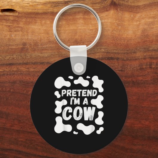 Pretend I'm A Cow Funny Halloween  Sleutelhanger (Voorkant)