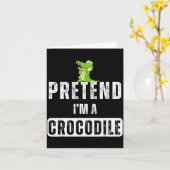 Pretend I'm A Crocodile Lazy Halloween Easy Costum Kaart (Gele Bloem)