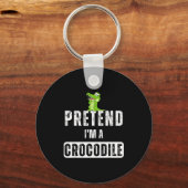 Pretend I'm A Crocodile Lazy Halloween Easy Costum Sleutelhanger (Voorkant)