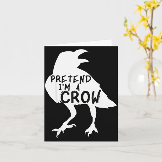 Pretend I'm A Crow Funny Lazy Halloween Costume  Kaart (Gele Bloem)