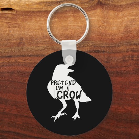 Pretend I'm A Crow Funny Lazy Halloween Costume Sleutelhanger (Voorkant)