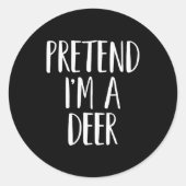 Pretend I'm A Deer Family Women Men Kids Halloween Ronde Sticker (Voorkant)