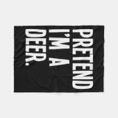 Pretend I'm A Deer Funny Halloween Party Costume  Fleece Deken (Voorkant (Horizontaal))