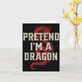 Pretend I'm A Dragon Funny Lazy Halloween Costume  Kaart (Gele Bloem)