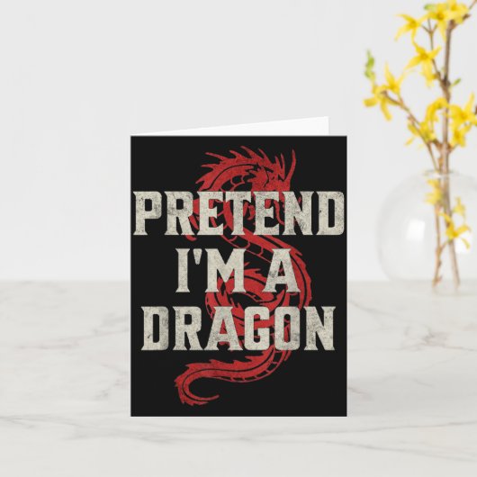 Pretend I'm A Dragon Funny Lazy Halloween Costume  Kaart (Gele Bloem)