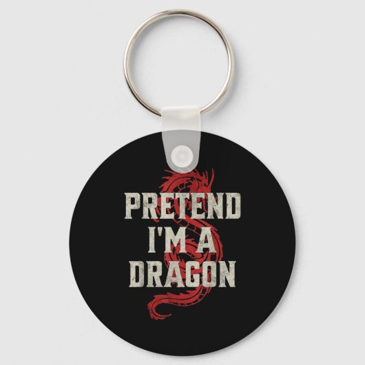 Pretend I'm A Dragon Funny Lazy Halloween Costume Sleutelhanger (Voorkant)