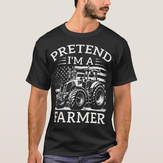 Pretend I'M A Farmer Halloween Farming Costume Tra T-shirt (Voorkant)